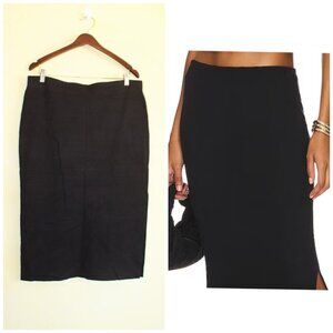 House of Harlow 1960 Black Ribbed Slit Pencil Skirt Size XL Office Work